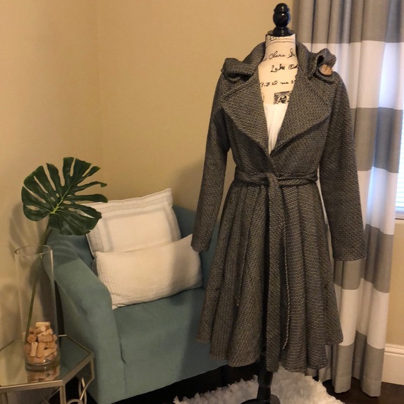 Caribbean Queen Peplum A-Line Pea Coat Medium EUC - Picture 5 of 8